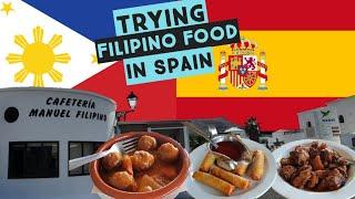 Trying Filipino Food In Lanzarote, Spain - Pork Adobo, Meatballs, Pork Lumpia And Chow Mein