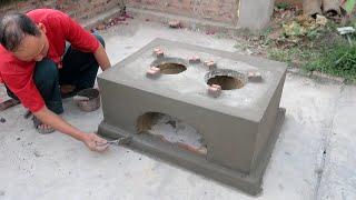 Ideas Making Outdoor Wood Stoves From Cement And Brick Simple at Home