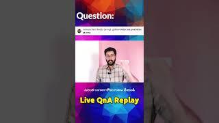 QnA Replay | Java vs Python for job/placement | Vamsi Bhavani #Shorts