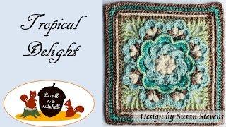 Tropical Delight - Crochet Square - RIGHT HANDED