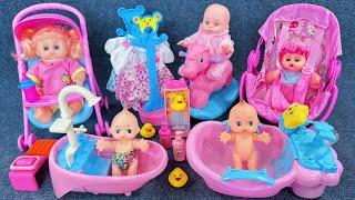 13 Minutes Satisfying with Unboxing Cute Doll Bathtub Playset，Baby Stroller Toys ASMR | Review Toys