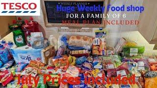 Food shop for family of 6. | July prices included | mealplan included | Tesco