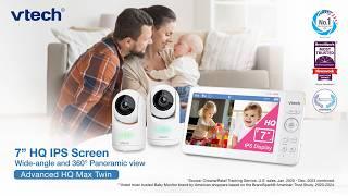 VTech Advanced HQ Max Twin - 7" HQ True Color IPS Display with Wide-angle and 360° Panoramic View