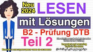 B2 Lesen DTB | Deutsch Prüfung für den Beruf | Schriftliche Prüfung mit Lösungen | neu 2024