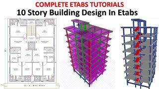 17. Etabs 2020 Tutorials | 10 storey building design in etabs v20 | Beam Design & Rebar Calculation