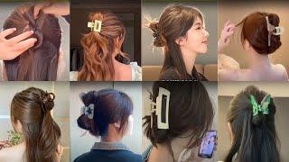 How To Put Your Hair Up In A Claw ClipEasy Claw Clip Half Up hairstyle