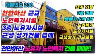 No.238 아산 상가건물 매매 요양원, 노인복지시설 노유자시설 상가건물 리모델링 추천 대지 91평, 3층 건물 천안아산 노유자시설 요양원 매매