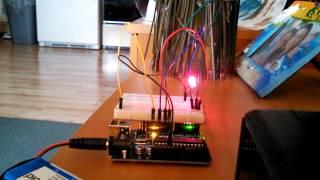 Arduino running sketch cycling RGB LED