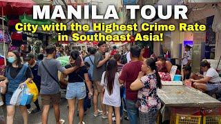 Walking Manila, Philippines | A Walk Tour in the City with the Highest Crime Rate in Southeast Asia!