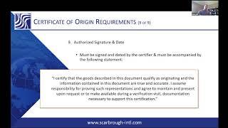 Certification indicator and method of qualification USMCA