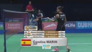 Dubai World Superseries Finals 2015 | Badminton SF M3-WS | Nozomi Okuhara vs Carolina Marin