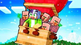 Uçan Balon Yaptık Ve Köylülerin Hayatını Kurtardık! -Minecraft