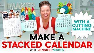 Make A Stacked Standing Calendar For Your Desk Or New Year Gifts! Cricut Does The Work