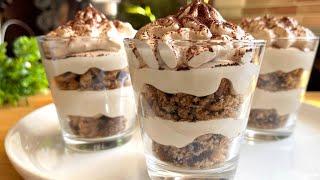 Easy Coffee mocha mousse dessert cups/ حلا الكاسات بالقهوة