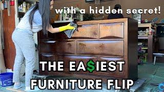 A Beginner Furniture Makeover ANYONE Can Do - with a SECRET twist 