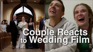 Emotional Reaction: Couple Watches Their Wedding Film