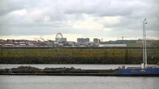 Timelapse Hans Hopper Barge Heading out into the North Sea with a load from the Nordic Giant