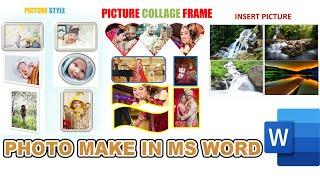 insert picture in word |collage frame| picture style |insert shape