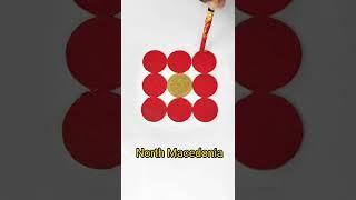 North Macedonia flag art on coin #shorts #trending