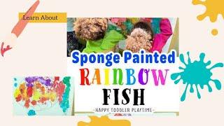 sponge dabbing||kids art activity ||fish painting with sponge||easy sponge painting