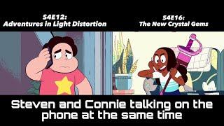 Steven and Connie talking on the phone at the same time from both episodes | Steven Universe