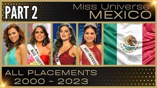 MISS UNIVERSE MEXICO | EVERY PLACEMENT 2000-2023 / CLASIFICACIONES