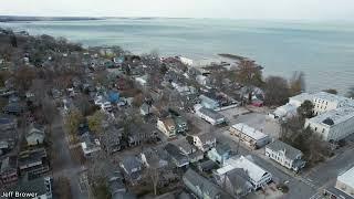 Lakeside Chautauqua. Lakeside-Marblehead, Ohio. Aerial views of the pier, hotel Lakeside, downtown.