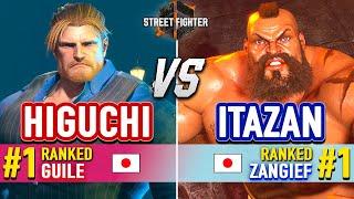 SF6  HIGUCHI (#1 Ranked Guile) vs ITAZAN (#1 Ranked Zangief)  Street Fighter 6 High Level Gameplay