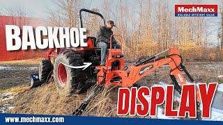 Demonstration of MechMaxx  Tractor Backhoe Attachment with Hydraulic Thumb