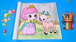 Princess Coloring Page | Cute drawing and coloring page| Coloring Fun for Kids