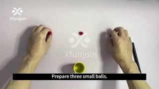 Xfunjoin Three Cups and Balls Plastic Magic Tricks - Balls Appearing/Disappearing Close-up Gimmick