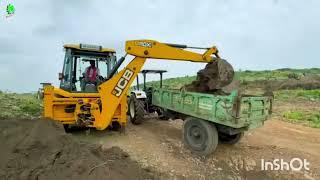 jcb 3dx mud loading tractor swaraj Mahendra dumper jcb video jcb