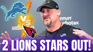 SAD NEWS! 2 LIONS PLAYERS OUT AGAINST THE CARDINALS! DETROIT LIONS NEWS