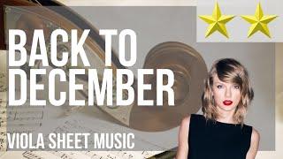 Viola Sheet Music: How to play Back To December by Taylor Swift