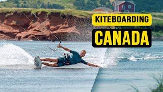 Kiteboarding on the Magdalen islands in Canada