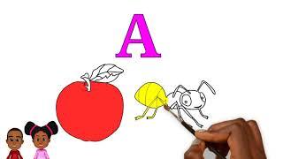 Learning the letter A - Learn English alphabets and colours with Ely Tv and Rhymes