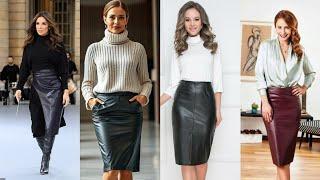 MOST WEARING BEAUTIFUL ATTRACTIVE NEW LEATHER SKIRT DESIGN AND UNIQUE IDEAS