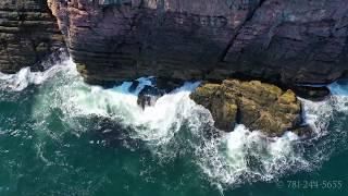 4K Lodge Park Nahant Massachusetts Aerial Rocky Coastline