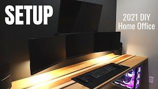 Home Office & Desk Tour | DIY | Triple Monitors & Cable Management | Home Office Makeover Part 3