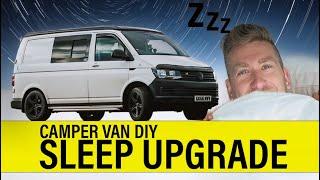 Camper Van CHEAP Bed Upgrade - PERMANENT MATTRESS TOPPER INSTALL - VW T6 Pop Top