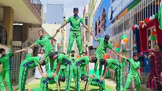 Pyramid dance performance by SSLC students on Independence day/#WisdomLandHighSchool/#celebration