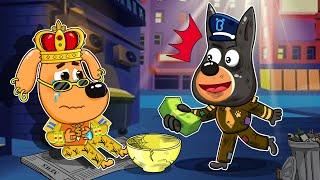 Rich Labrador Goes Poor - Rich vs Poor - Very Happy Story - Sheriff Labrador Police Animation