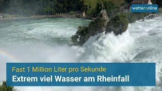 Spektakuläre Aufnahmen - Extrem viel Wasser im Rheinfall