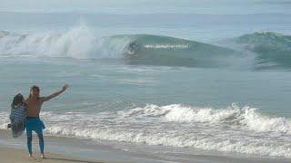 Mini Pros rip GLASSY morning surf and the Champ is Back!