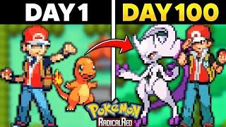 I Played 100 Days in Pokemon Radical Red... HARDEST Rom Hack Ever!