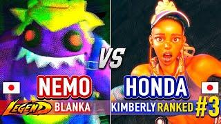 SF6  NEMO (Blanka) vs HONDA (#3 Ranked Kimberly)  Street Fighter 6 High Level Gameplay