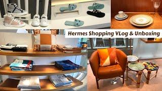 NYC HERMES SHOPPING VLOG & HAUL UNBOXING WITH PRICE: AVALON BLANKET, EGERIE SANDAL, SILK SCARF