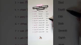 Punjabi cardinal and ordinal numbers 