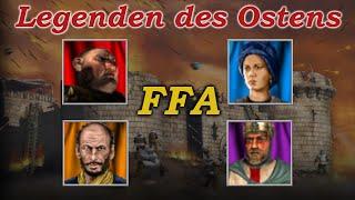 Schwein vs Emira vs Hyäne vs Richard | Legenden des Ostens | Stronghold Crusader - KI Kämpfe