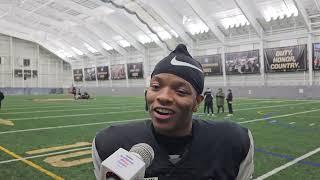 Army Football's #3 RB Ay'Juan Marshall A Rising Senior from Baltimore, MD at 2023 Spring Practice.